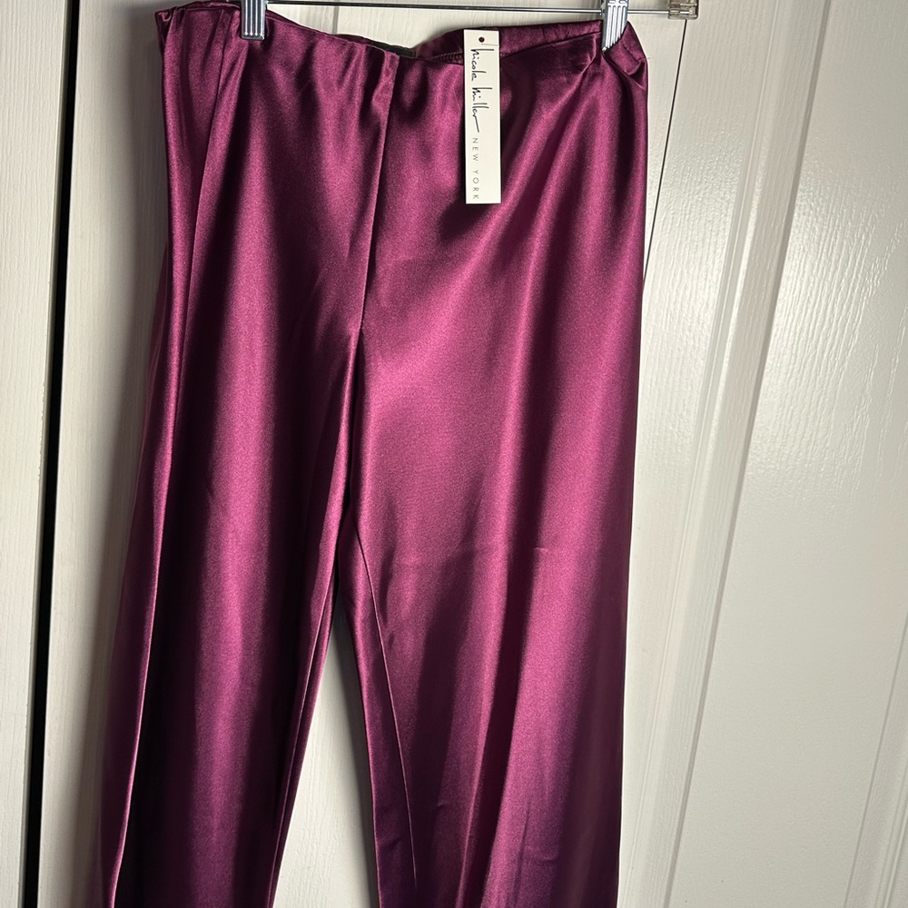 Elegant Satin Pants in Rich Purple